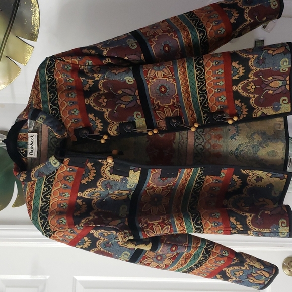 flashback Jackets & Blazers - FLASHBACK JACKET lotus tapestry retro Aztec jacket